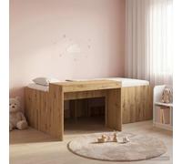 vidaXL Letto alto per bambini con scrivania Rovere Artigianale