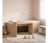 vidaXL Letto alto per bambini con scrivania Rovere Sonoma 75 x 190 cm