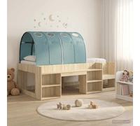 vidaXL Letto alto per bambini con storage 3 pz Rovere Sonoma e Azzurro