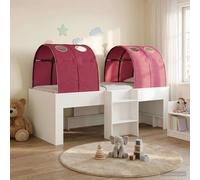vidaXL Letto Alto per Bambini con Tunnel 3 pz Bianco e Rosso
