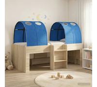 vidaXL Letto Alto per Bambini con Tunnel 3 pz Rovere Sonoma e Blu