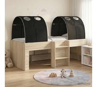 vidaXL Letto Alto per Bambini con Tunnel 3 pz Rovere Sonoma e Nero