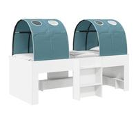 vidaXL Letto Alto per Bambini con Tunnel Bianco e azzurro, Letto Moderno Elegante, Struttura Robusta, Piattaforma alla Moda, Arredo Spazioso, Riposo Perfetto