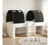 vidaXL Letto Alto per Bambini con Tunnel Bianco e Nero