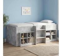 vidaXL Letto Alto per Bambini Grigio Cemento 80 x 200 cm