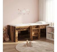 vidaXL Letto Alto per Bambini 2 pcs Legno antico 193 x 96,1 x 68,5 cm, Letto a Castello per Bambini con Scala, Design Rettangolare, Soluzioni Salvaspazio per Riporre Sotto