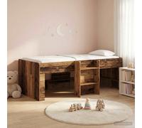 vidaXL Letto Alto per Bambini 2 pcs Legno antico 90 x 190 cm, Letto a Castello per Bambini con Scala, Design Rettangolare, Soluzioni Salvaspazio per Riporre Sotto