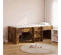 vidaXL Letto Alto per Bambini 2 pcs Rovere Fumo 203 x 101,1 x 68,5 cm, Letto a Castello per Bambini con Scala, Design Rettangolare, Soluzioni Salvaspazio per Riporre Sotto