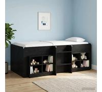 vidaXL Letto Alto per Bambini Rovere Nero 90 x 190 cm