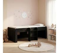 vidaXL Letto Alto per Bambini Rovere Nero 90 x 200 cm