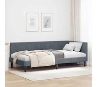 vidaXL Letto Angolare Moderno con Testiera in Velluto - Arredamento per Camera da Letto Minimalista e Contemporaneo, Stabile ed Elegante
