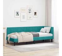vidaXL Letto Angolare Moderno con Testiera in Velluto - Mobili Per la Camera da Letto - Stile Minimalista e Contemporaneo - Stabilità e Eleganza
