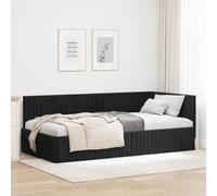 vidaXL Letto Angolare Moderno in Velluto per la Camera da Letto di, Super Morbido, Stile Elegante, con Testiera Fissa e Montata a Muro, Design Minimalista di Lusso