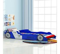 vidaXL Letto Bambini Auto da Corsa 90x200 cm Blu