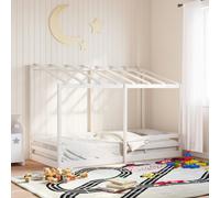 vidaXL Letto Bambini con Tetto Bianco 100x200 cm Legno Massello Pino