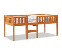 vidaXL Letto Bambini senza Materasso Marrone Cera 90x200 cm Legno Pino, letto a soppalco con scala, letto a castello singolo, struttura letto a soppalco