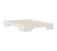 vidaXL Struttura letto a terra Bianco Legno di pino massello
