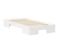 vidaXL Letto bianco in legno di pino massiccio 90 x 200 cm, moderno e morbido, con contenitore integrato. Ideale per la camera da letto, elegante e facile da pulire, mobili per dormire, design
