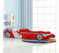 vidaXL Letto Bimbo Auto da Corsa 90x200 cm Rosso