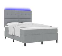 vidaXL Letto Box con Materasso e Luce LED Grigio Chiaro 160 x 200 cm, in Tessuto per la Camera da Letto. Ha spazio per riporre le cose e un design moderno e morbido.