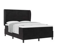 vidaXL Letto Box Spring 160 x 200 cm con Materasso Nero in Velluto, Sistema a Molle, Copertura sfoderabile con Zip. Arredamento Moderno per Camera da Letto, Regolabile, Stile Contemporaneo per Un Son