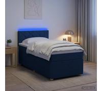 vidaXL Letto box spring con materasso Blu 100 x 200 cm Tessuto