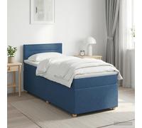 Letto box spring con materasso Blu 100 x 200 cm Tessuto