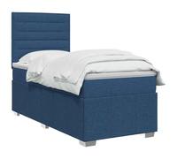vidaXL Letto box spring con materasso Blu 100 x 200 cm Tessuto | Regolare l'altezza a 78/88 cm. L'equilibrio perfetto per tutte le posizioni di sonno