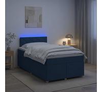 vidaXL Letto box spring con materasso Blu 120 x 190 cm Tessuto