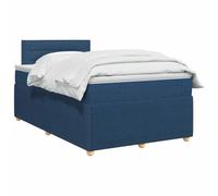 vidaXL Letto box spring con materasso Blu 120 x 190 cm Tessuto