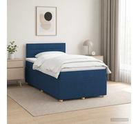 vidaXL Letto box spring con materasso Blu 120 x 190 cm Tessuto