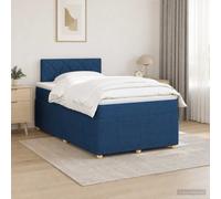 vidaXL Letto box spring con materasso Blu 120 x 200 cm Tessuto