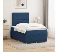vidaXL Letto box spring con materasso Blu 120 x 200 cm Tessuto