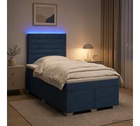 vidaXL Letto box spring con materasso Blu 120 x 200 cm Tessuto