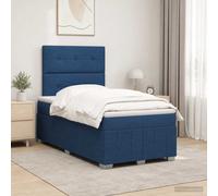 vidaXL Letto box spring con materasso Blu 120 x 200 cm Tessuto