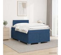 vidaXL Letto box spring con materasso Blu 120 x 200 cm Tessuto