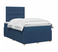 vidaXL Letto box spring con materasso Blu 120 x 200 cm Tessuto