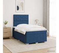 vidaXL Letto box spring con materasso Blu 120 x 200 cm Tessuto