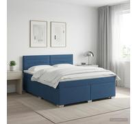 vidaXL Letto box spring con materasso Blu 140 x 190 cm Tessuto, Camera, Letto a Molle Moderno, Superficie Confortevole, Testiera Regolabile, Telaio Pratico, Supporto Per Materasso