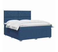 vidaXL Letto box spring con materasso Blu 140 x 200 cm Tessuto