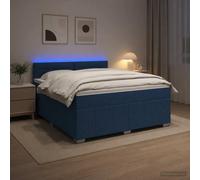 vidaXL Letto box spring con materasso Blu 140 x 200 cm Tessuto
