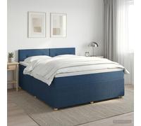 vidaXL Letto box spring con materasso Blu 140 x 200 cm Tessuto