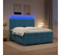 vidaXL Letto a molle con materasso Blu, 140 x 200 cm, Velluto