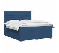 vidaXL Letto box spring con materasso Blu 160 x 200 cm Tessuto | Regolare l'altezza a 78/88 cm. L'equilibrio perfetto per tutte le posizioni di sonno