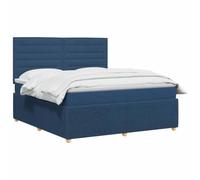 vidaXL Letto box spring con materasso Blu 180 x 200 cm Tessuto