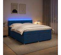 vidaXL Letto box spring con materasso Blu 180 x 200 cm Tessuto