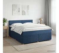 vidaXL Letto box spring con materasso Blu 180 x 200 cm Tessuto
