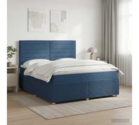 vidaXL Letto box spring con materasso Blu 180 x 200 cm Tessuto