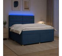 vidaXL Letto box spring con materasso Blu 180 x 200 cm Tessuto