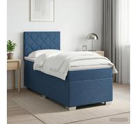 Letto box spring con materasso Blu 80 x 200 cm Tessuto
